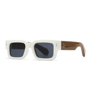 Milky Brown BoldEdge Square Sunglasses – UV400, Unisex Style