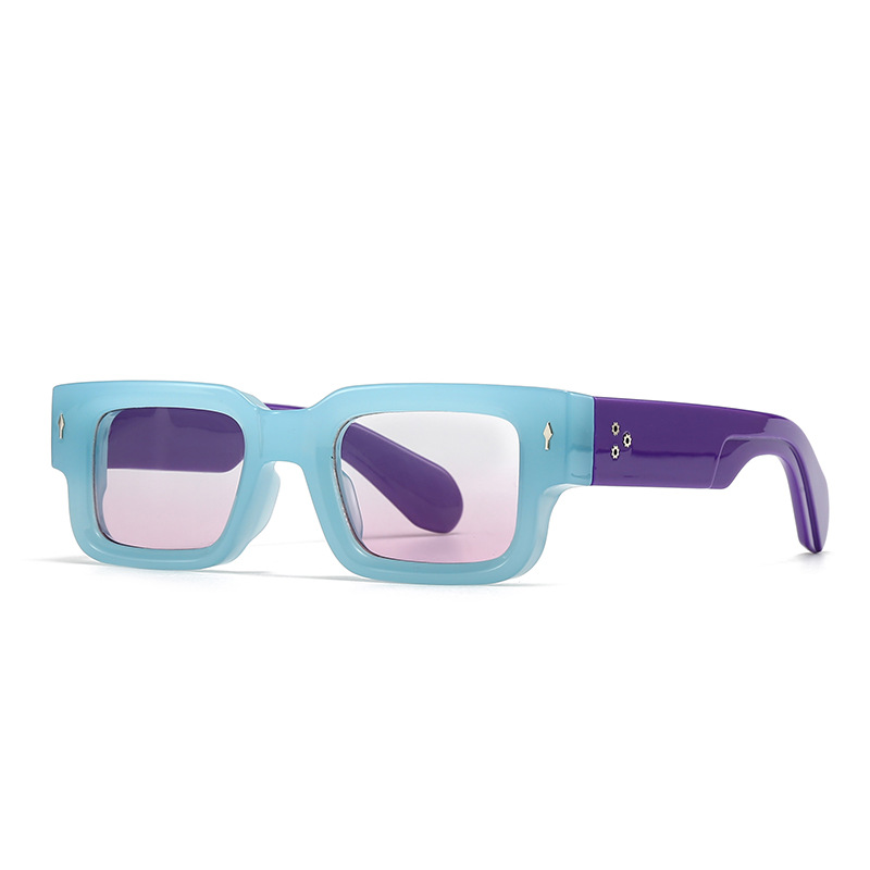 Sky Blue And Purple Thick Frame MetroSquare UV Sunglasses